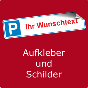 Aufkleber Parkplatz mit Piktogramm und Text nach Wunsch